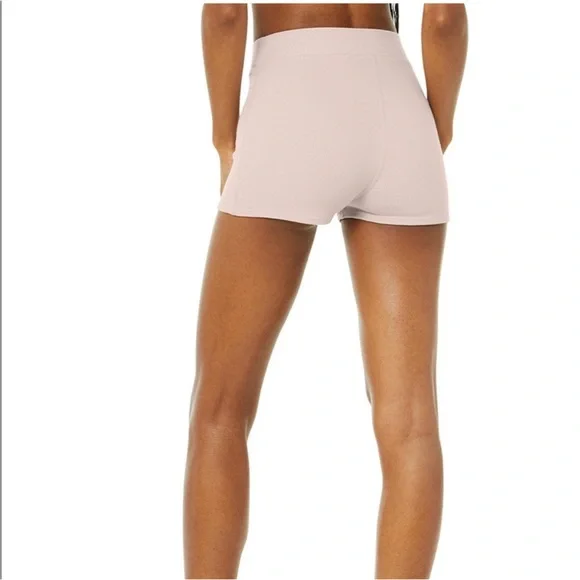 (SET) ALO Yoga Micro Waffle Pleasant Bra and Boy Shorts S Dusty Pink - Picture 4 of 5